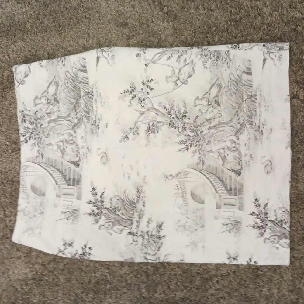 TESS French print toile a line stretch skirt - 8 - black & off white